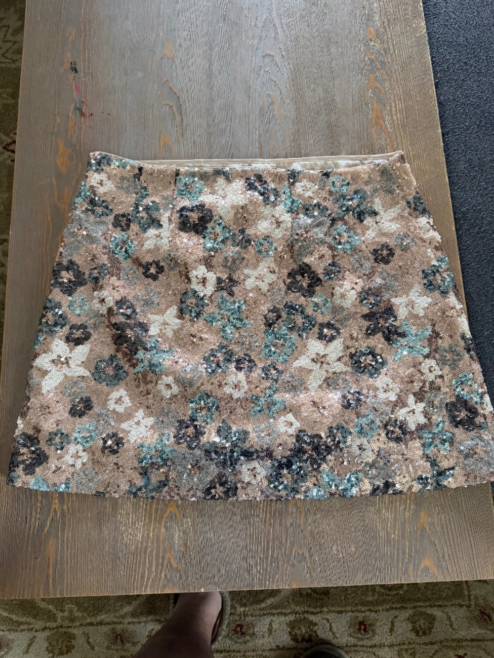 Loft Floral Sequin Skirt, size 8